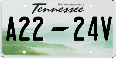 TN license plate A2224V
