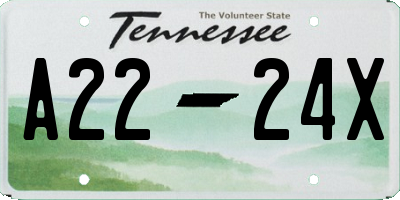 TN license plate A2224X