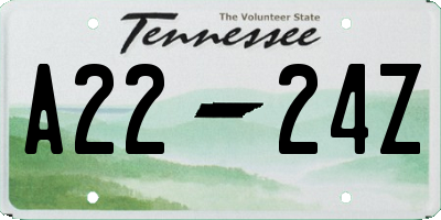 TN license plate A2224Z