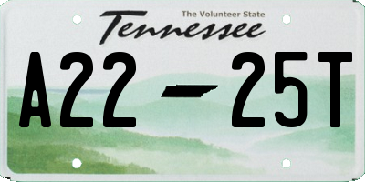TN license plate A2225T