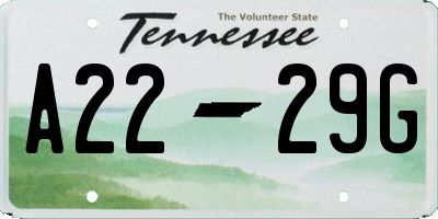 TN license plate A2229G