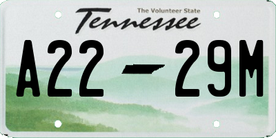 TN license plate A2229M
