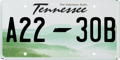 TN license plate A2230B