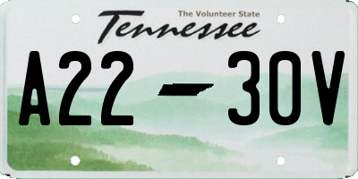 TN license plate A2230V