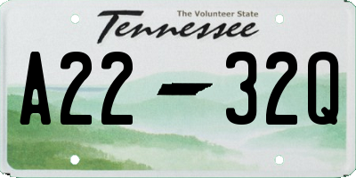 TN license plate A2232Q