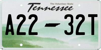 TN license plate A2232T