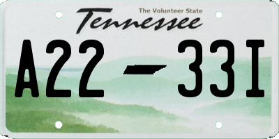 TN license plate A2233I