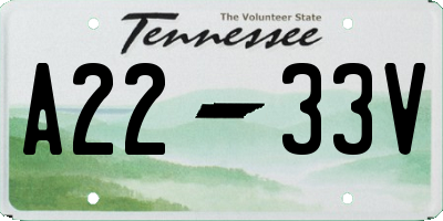 TN license plate A2233V
