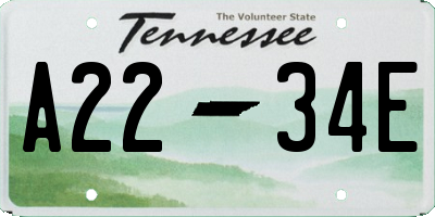 TN license plate A2234E