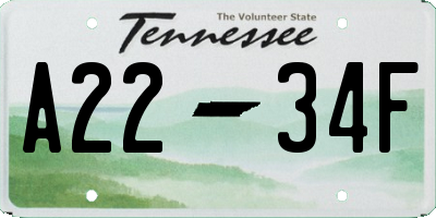 TN license plate A2234F