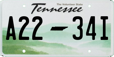 TN license plate A2234I