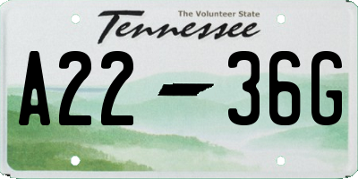 TN license plate A2236G