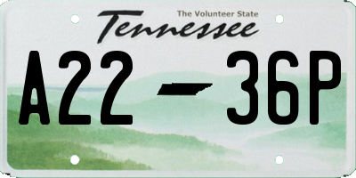 TN license plate A2236P
