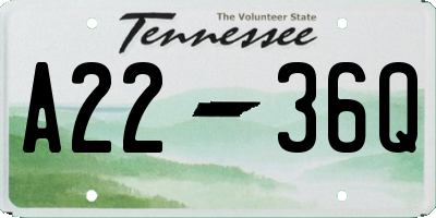 TN license plate A2236Q