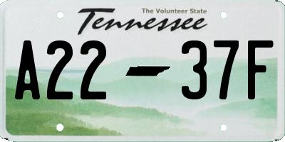 TN license plate A2237F