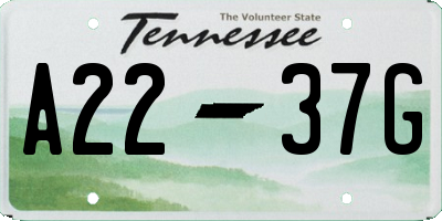 TN license plate A2237G