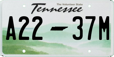 TN license plate A2237M