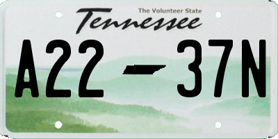 TN license plate A2237N