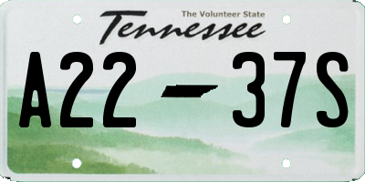TN license plate A2237S