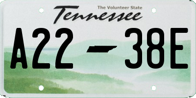 TN license plate A2238E