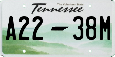 TN license plate A2238M