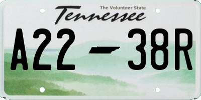 TN license plate A2238R