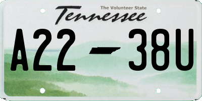 TN license plate A2238U