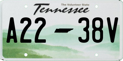 TN license plate A2238V