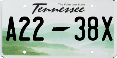TN license plate A2238X