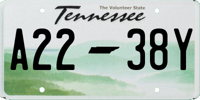 TN license plate A2238Y
