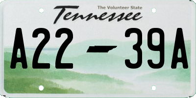 TN license plate A2239A