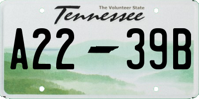 TN license plate A2239B