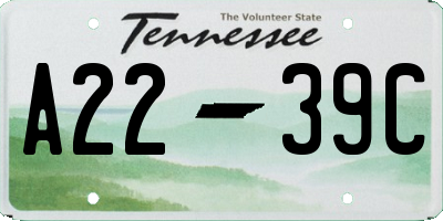 TN license plate A2239C