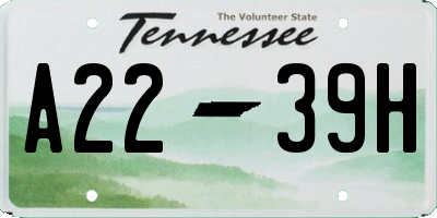 TN license plate A2239H