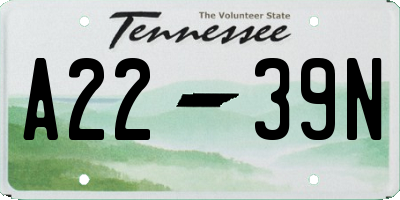 TN license plate A2239N