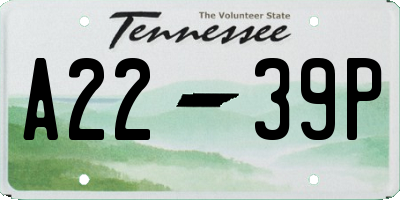 TN license plate A2239P