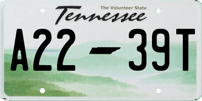TN license plate A2239T