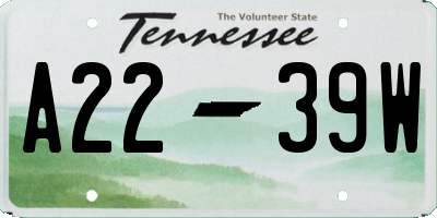 TN license plate A2239W