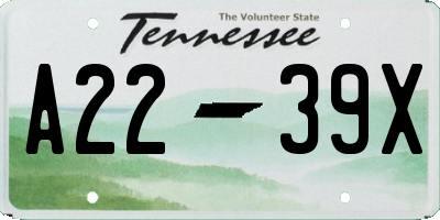 TN license plate A2239X