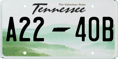 TN license plate A2240B