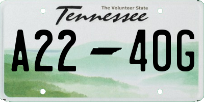 TN license plate A2240G