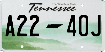TN license plate A2240J