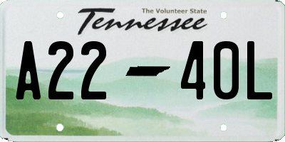 TN license plate A2240L