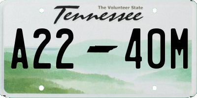 TN license plate A2240M
