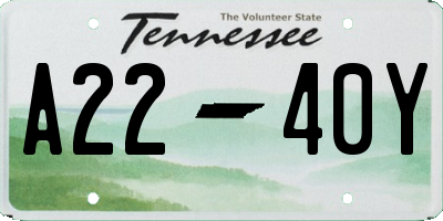 TN license plate A2240Y