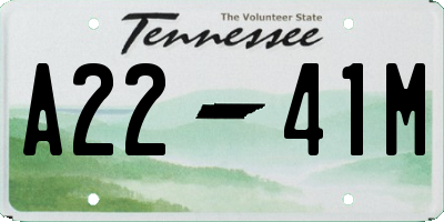 TN license plate A2241M