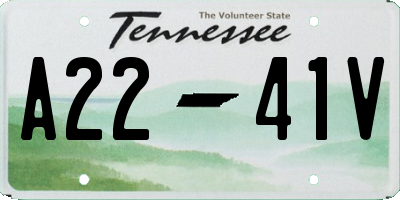 TN license plate A2241V