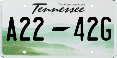 TN license plate A2242G