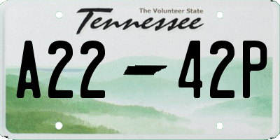 TN license plate A2242P