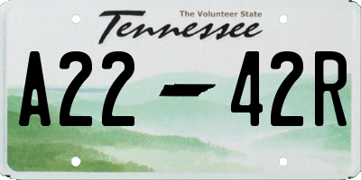 TN license plate A2242R